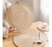 Bohemian Round Placemat Crafted from Linen for For dining Tables and Wedding Table Decor with Timeless Appeal (30cm)