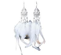 Bohemian s For Women Danglers Gypsy Thailand Long Tassels Retro White Feather Ethnic Boho Indian Jewelry(Wit)