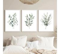 Bohemian Sage Green Leaves Prints Poster Modern Botanical Art Wall Home Decor(50x75cm-3Pcs)