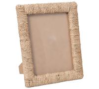 Bohemian Seagrass Picture Frame, Nordic Style With Glass Protection & Cardboard Back, Ideal For 6 X 8 In Photos, Perfect For Home Decor & Gifts
