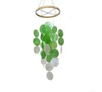 Bohemian Shell Wind Chimes for Outside, 40cm Handmade Coastal Garden Decor with Soothing Melodies, Natural Sea Shell Ornaments for Patio Porch Yard Home Outdoor(Green)