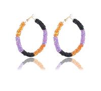 Bohemian Shiny Glitter Sequins Hoop Earrings Wrapped Gold Plated Circle Statement Rhinestone Dangle Drop Earrings for Women Boho Jewelry, Metal, sequin