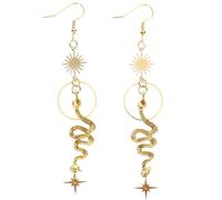 Bohemian Snake Earrings for Women, Alloy Golden Chic Jewelry | Elegant Snake Shape, Bright Luster Finish, Comfortable Wear, One Pair for Female Friends