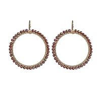 Bohemian Sparkly Crystal Beaded Dangle Earrings Teardrop Earrings for Women Fashionable & Trendy Jewelry Gift-Round Orange, Zinc, No Gemstone