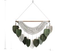Bohemian Style for Leaf Tapestry Handwoven with Cotton and Polyester Blend Featuring Nordic Design for Wall Hanging Accent (Style A, 55 * 45cm)