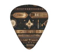 Bohemian style Guitar picks 12 pieces, ABS material, smooth edges, comfortable feel, 3 optional thicknesses