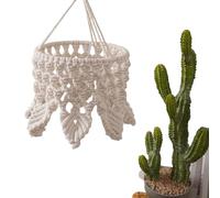 Bohemian Style Hand Woven Bohemian Pendant Light Shade | Natural Cotton Rope Shade | For Living Room Bedroom Home Table Lighting Cafes Farmhouse Indoor Yard