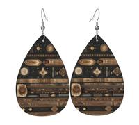 Bohemian style Leather earrings, teardrop-shaped pendant jewelry, versatile and stylish women's accessories.