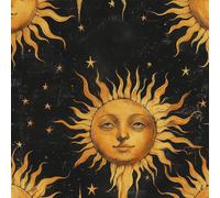 Bohemian Style Peel and Stick Wallpaper 0.4×3 m Removable Self Adhesive Sun God Moon Contact Paper Sticky Back Thicken Waterproof Matte Wall Paper for Living Room Bedroom Furniture Decorate