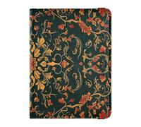 Bohemian-style Retro Vine Pattern Floral Motifs Leather Passport Card Holder Cover Combo for travel Vaccine Card Holder Cover Combo Wallet Passport for men Ultra Slim