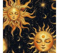 Bohemian Style Self Adhesive Wallpaper Sun God Moon Contact Paper Peel and Stick Wallpaper Thicken Waterproof Matte with Sticky Back Canvas Wall Cabinets Furniture Stickers Decorate 0.4×20 m
