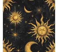 Bohemian Style Self Adhesive Wallpaper Sun God Moon Contact Paper Peel and Stick Wallpaper Thicken Waterproof Matte with Sticky Back Canvas Wall Cabinets Furniture Stickers Decorate 0.4×3 m