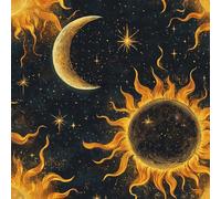 Bohemian Style Self Adhesive Wallpaper Sun God Moon Contact Paper Peel and Stick Wallpaper Thicken Waterproof Matte with Sticky Back Canvas Wall Cabinets Furniture Stickers Decorate 0.4×5 m