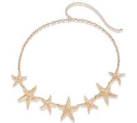 Bohemian Style Shell and Starfish Waist Necklace Decor, Personal Summer Body Chain Jewelry Decorations for Women, Suitable for Wearing on the Beach in Summer