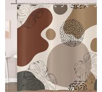 Bohemian Style Shower Curtain Abstract Tropical Leaves Shower Curtains for Bathroom Mould Resistant Fabric 3D Bathtub Curtain Waterproof PolyesterWashable120x200 cm (47 x 79 Inch) with 8 Hooks c.1074