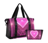 Bohemian Tarot Astrology Pink Valentine Love Duffel Bag Carry On Personal Item Bag with Adjustable Strap for Airplane Traveling Waterproof, Bohemian Tarot Astrology Pink Valentine love, One Size