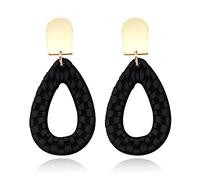 Bohemian Teardrop Earrings Acrylic Geometric Braid Drop Dangle Earrings Handmade Fashion Statement Earrings for Women Accessories 80s 90s Retro Jewelry, Acrylic, No Gemstone