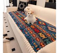 Bohemian Thickened Sofa Cushion, Washable Non-Slip Cover, Pet-Friendly, Suitable For Three-Seater Sofas, Ideal The Living Room blue 70 * 240cm/27.56 * 94.49in