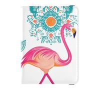 Bohemian Tribal Pink Flamingos with Black Feathers Leather cute passport holder for travel Vaccine Case Protector Cover Travel Passport Wallet for women Waterproof, Bohemian Tribal pink flamingos with