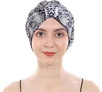 Bohemian Turbans for Women,Elastic Headwrap Beanie Hat,Chemo Headwear,Sleep Cap,Hijab Undercap,Hair Wrap for Sleeping,Double Layered with Interior Lining (UK, Alpha, One Size, E)