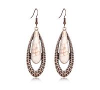 Bohemian Turquoise Drop Earrings for Women Fashion Western Blue Gemstone Vintage Gothic Ethnic Beach Holiday Long Earrings with Stone