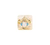 Bohemian Turquoise Ring - Geometric Leaf Design with Zirconia Accents, Unique and Artistic Jewelry for Women, Perfect for Everyday Wear or Special Occasions