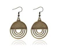 Bohemian Vintage Dangle Earrings for Women Retro Geometric Round Earrings Hollow Out Sculpted Ethnic Earrings Boho Statement Earrings for Women, Zinc, No Gemstone