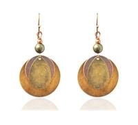 Bohemian Vintage Dangle Earrings for Women Retro Geometric Round Earrings Hollow Out Sculpted Ethnic Earrings Boho Statement Earrings for Women, Zinc, No Gemstone