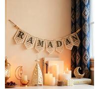 Bohemian Wall Hanging Banner - Wooden Alphabet Letters Banner for Room Decor, Customizable Nursery, Bedroom, Living Room, Wedding Name Sign, 160cm Rope & Wood Bead Garland (Natural Wood)