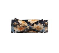 Bohemian White Lotus Baby Headband with Cute Bow, Soft Polyester Knot Turban for Infants, Stretchy and Stylish