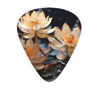 Bohemian White Lotus Guitar picks in thin, medium, and thick sizes, 12-piece set, suitable for electric guitar and various instruments