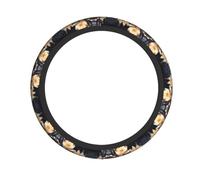 Bohemian White Lotus Print Steering Wheel Cover Protector