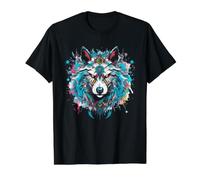 Bohemian Wolf Mandala Spirit Animal Indigenous Hippie Value Graphic T-Shirt, Men, Black, L
