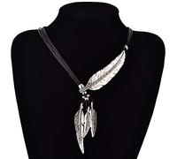 Bohemian Women Feather Pendant Faux Leather Rope Necklace Jewelry Professional design