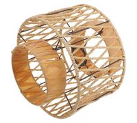 Bohemian Woven Lamp Shade Khaki for E27 Ceiling Light Fixture | Iron and Paper Build, 25x25x25cm Size, Vintage Woven Texture, Easy to Clean