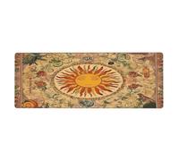 Bohemian Yellow Sun And Moon Mouse Pad In Big Extended Non-Slip Rubber Base Mousepad With Stitched Edges Gaming Pc Desktop Large Mouse Pad 11.8x31.5