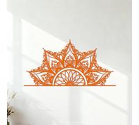 Bohemian Yoga Studio Half Mandala Wall Decals Paster Paper Self Adhesive 34x66.9cm Orange