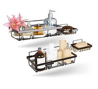 Bohemio Trends Shower Shelf - Premium Shower Caddy for Shower Organization - Adhesive Shower Rack - Stainless Steel Restroom Organizer - Pack of Two