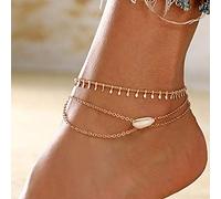 Bohend Bohe Beach Anklets Gold Shell Ankle Bracelet MultiLayered Anklet Adjustable Foot Chain Jewelty for Women and Girls