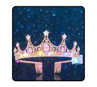 Bohend Silver Crown for Women Girl Princess Crystal Tiara Quinceanera Rhinestone Coronas Headband Bridal Hair Accessory, metal Crystal