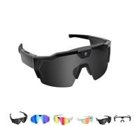 BOHEYITATA POV Glasses 4K Baseball Sunglasses with Camera, Pov Sunglasses with Camera, 4k Video Camera Glasses, Black-b