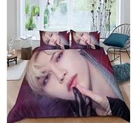 BOHHO 3PCs Duvet Cover Sets 3D SKZ Stray Kids Printing Themed Comfortable, Soft Bedding Set King(220x240cm)
