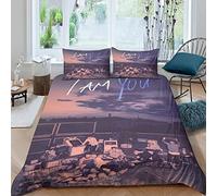 BOHHO Double(200x200cm) Duvet Cover Set Stray Kids Pattern Quilt Cover Set 3D Print Lightweight Soft Microfiber Kids SKZ Bedding Sets with Zipper Closure 3 Piece