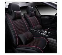 BOHHO Front And Rear Seat Covers For Ben For S-Class For R-Class For CLA For CLS PU Leather 5 Seat Car Seat Cover Car Accessories Interior Details Car Seat Protector(Black red pillow)