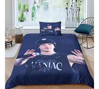 BOHHO Kids Boys SKZ Duvet Cover Stray Kids Duvet Set 3D Decor Bedding Set Ultra Soft Comforter Cover for Adult Teens Children Duvet Cover Single（135x200cm）