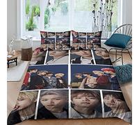 BOHHO Stray Kids Duvet Cover Sets SKZ Pattern 3 Piece Boy Girl Bedding Sets Double(200x200cm)
