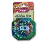 Bohin Assorted Flower Head Pins, Silver, 2-Inch