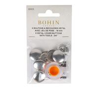 Bohin Buttons Cover, Silver, 18mm
