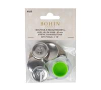 Bohin Buttons Cover, Silver, 27mm