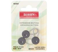 Bohin Expanding Buttons 15mm Black x3, One